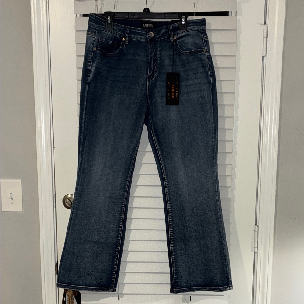 Dark Blue Boot Cut Jeans for Women